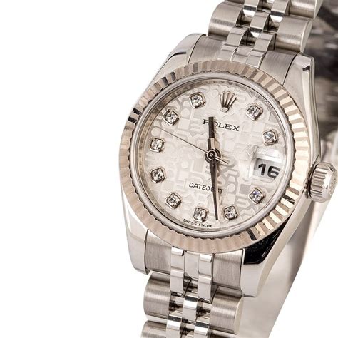 rolex ladies datejust 179174 factory silver diamond dial|lady Datejust diamond dial.